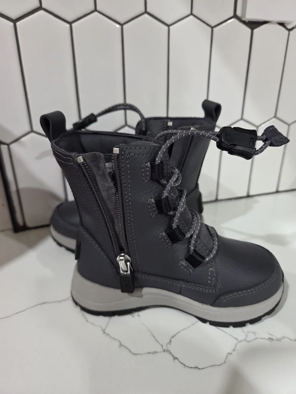 Ugg Boys Gray Winter Boots - Lightweight & Waterproof